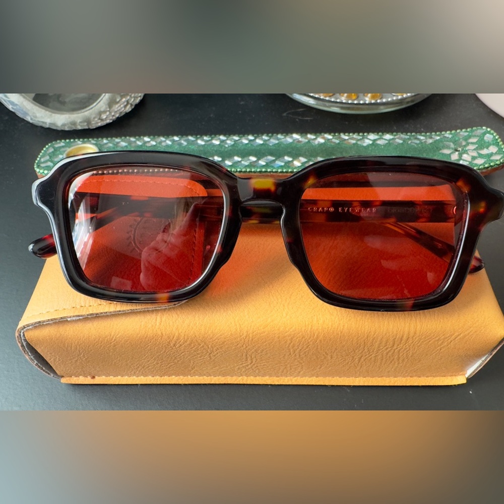 Crap Eyewear Tortoiseshell Frame Red Lenses Sunglasses